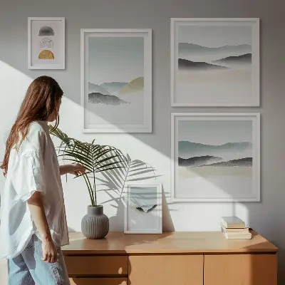 Framed photo set Abstract nature landscapes