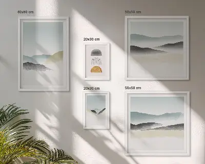 Framed photo set Abstract nature landscapes
