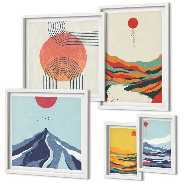 Gallery wall Abstract mountain landscapes