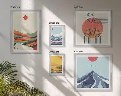 Gallery wall Abstract mountain landscapes