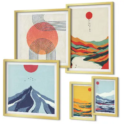 Gallery wall Abstract mountain landscapes