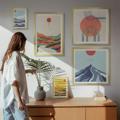 Gallery wall Abstract mountain landscapes