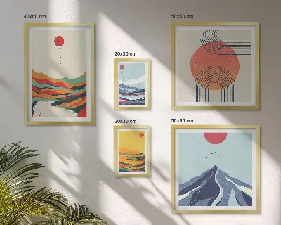 Gallery wall Abstract mountain landscapes