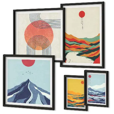 Gallery wall Abstract mountain landscapes
