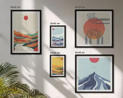Gallery wall Abstract mountain landscapes