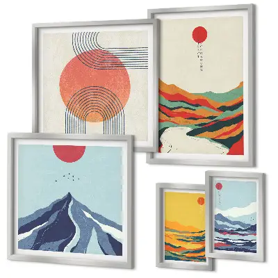 Gallery wall Abstract mountain landscapes