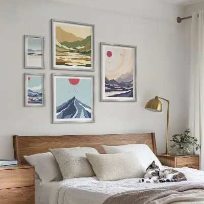 Framed photo set Abstract mountain landscapes