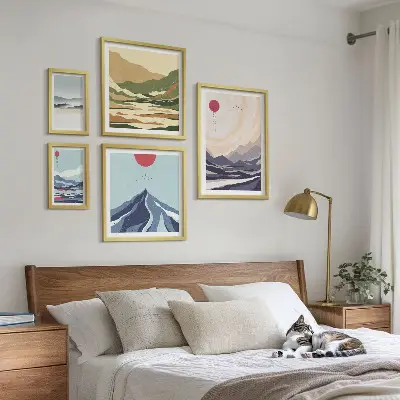 Framed photo set Abstract mountain landscapes