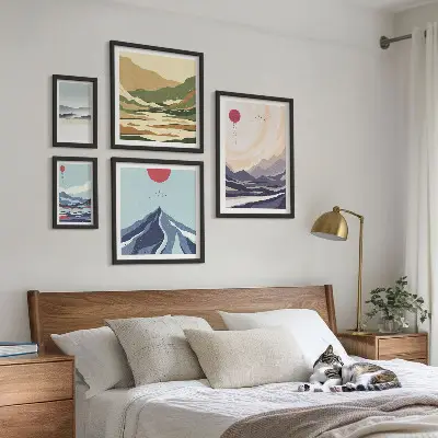 Framed photo set Abstract mountain landscapes