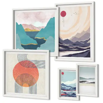 Gallery wall Abstract mountain landscapes