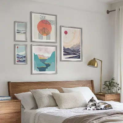 Abstract mountain landscape gallery wall 