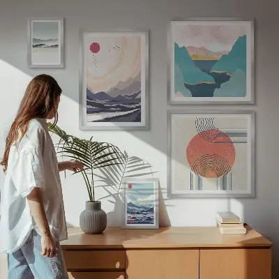 Gallery wall Abstract mountain landscapes