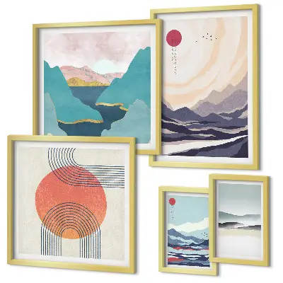 Gallery wall Abstract mountain landscapes