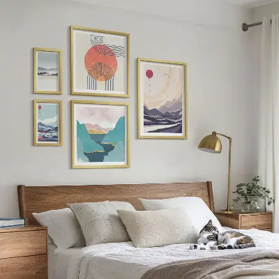 Abstract mountain landscape gallery wall 