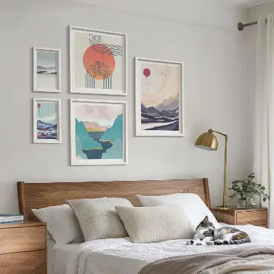 Abstract mountain landscape gallery wall 