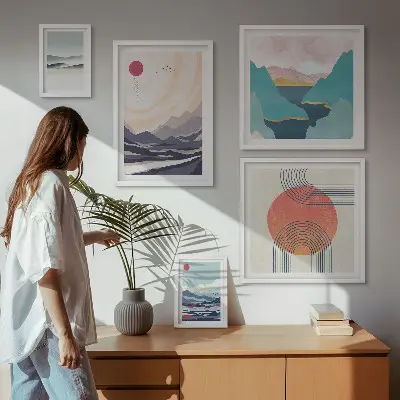 Gallery wall Abstract mountain landscapes