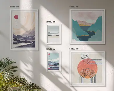 Abstract mountain landscape gallery wall 
