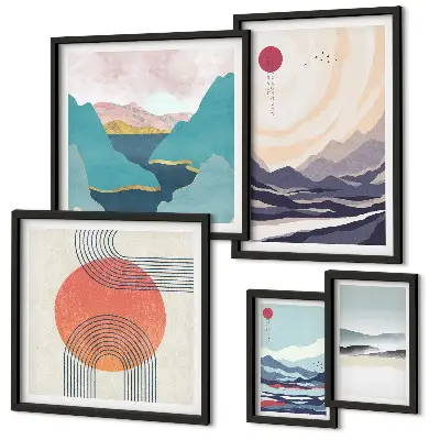Gallery wall Abstract mountain landscapes