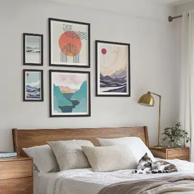 Abstract mountain landscape gallery wall 