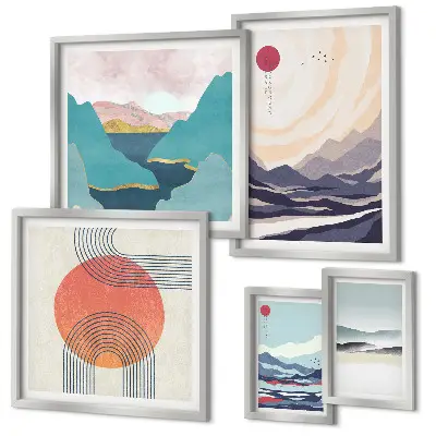 Gallery wall Abstract mountain landscapes