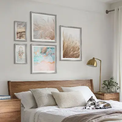 Set of 5 wall art pieces Natural boho ethno landscapes