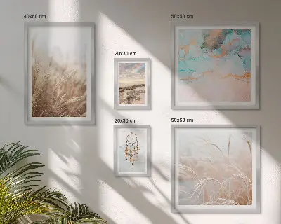 Set of 5 wall art pieces Natural boho ethno landscapes