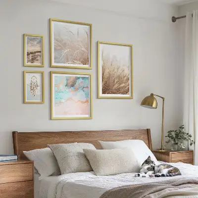 Set of 5 wall art pieces Natural boho ethno landscapes