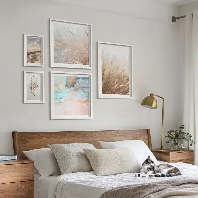 Set of 5 wall art pieces Natural boho ethno landscapes