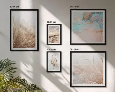 Set of 5 wall art pieces Natural boho ethno landscapes