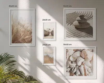 Gallery wall Seaside shells and sand