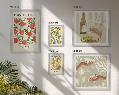 Framed photo set Vintage fruit flower fair