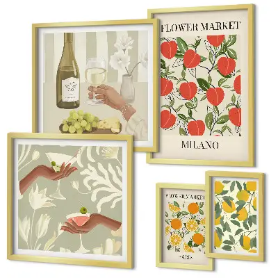 Vintage Fruit and Flower Fair framed photo set
