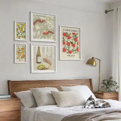 Framed photo set Vintage fruit flower fair