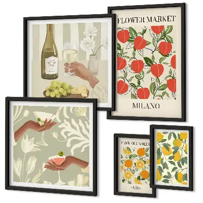Vintage Fruit and Flower Fair framed photo set