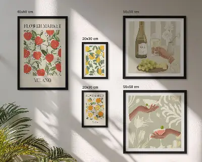 Framed photo set Vintage fruit flower fair