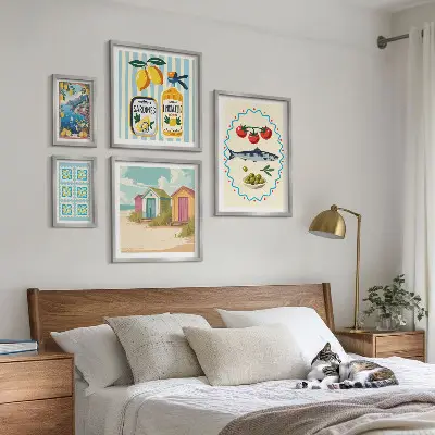 Mediterranean cuisine flavors wall art set of 5 pieces