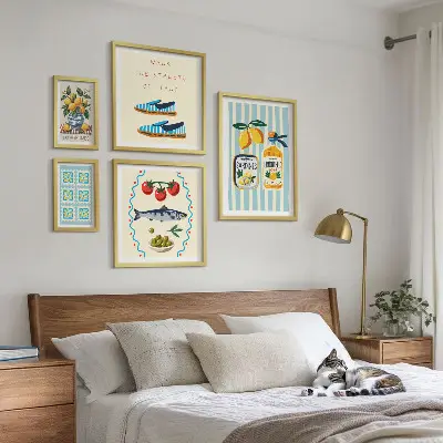 Framed photo set Italian cuisine citrus fruits