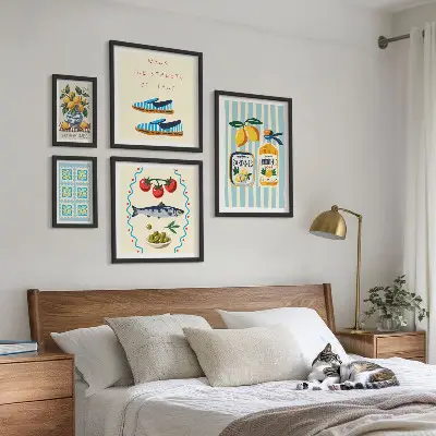 Framed photo set Italian cuisine citrus fruits