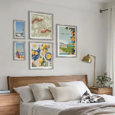 Set of 5 wall art pieces Italian Holidays Amalfi Capri