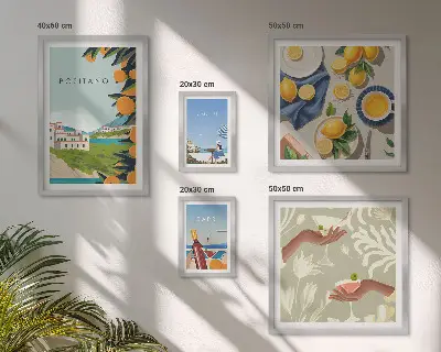 Set of 5 wall art pieces Italian Holidays Amalfi Capri