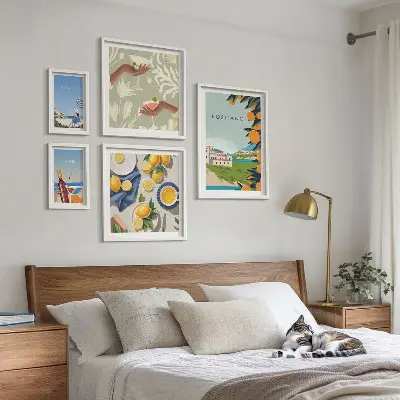 Set of 5 wall art pieces Italian Holidays Amalfi Capri