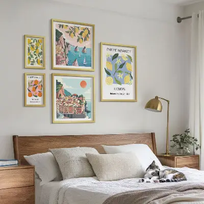 Gallery wall Vintage fruit landscapes