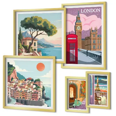 Framed photo set European cities of culture
