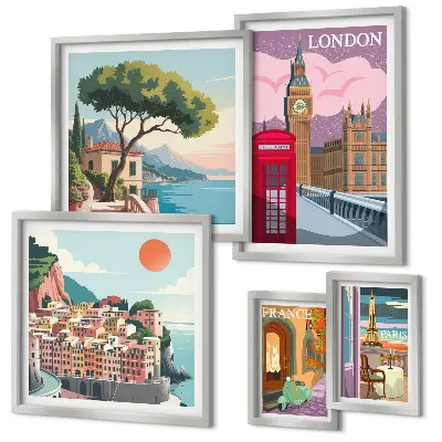 Framed photo set European cities of culture