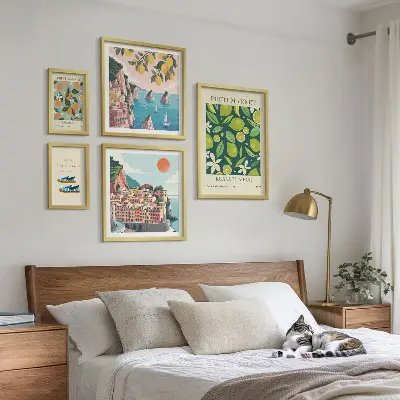 Set of 5 wall art pieces Tropical Fruit Holiday