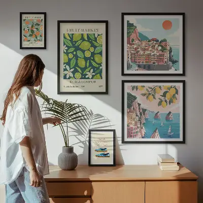 Tropical Fruit Holiday wall art set of 5 pieces