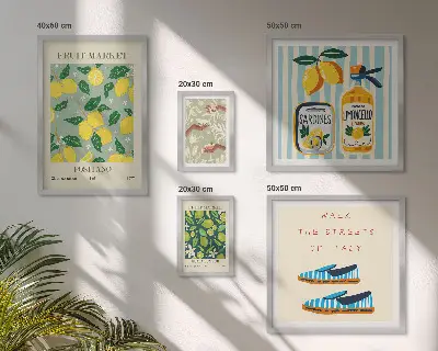Gallery wall Fruity vintage inspirations
