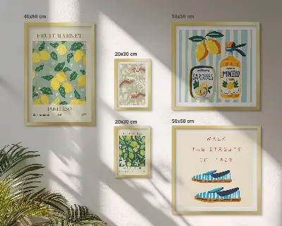 Gallery wall Fruity vintage inspirations