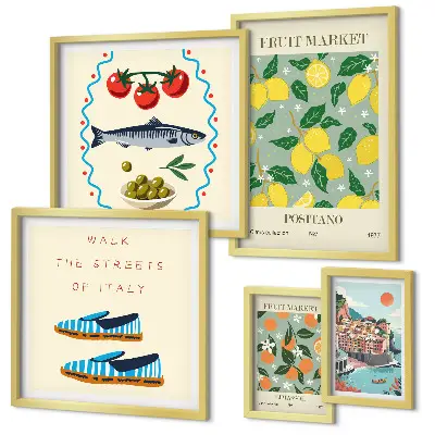 Framed photo set Fruit collection from Italy