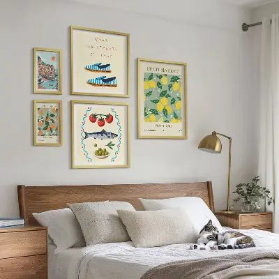 Fruit collection photo set framed artwork from Italy